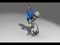 here's something i came up with to test out some movement that's not a walk cycle. i know the eyebrow movement looks a little silly, but it's just a test.