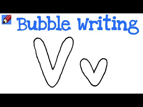 how to draw a bubble letter v