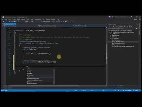 Title Bar Color Change in UWP
