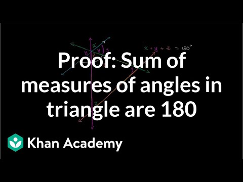 Angles In A Triangle Sum To 180 Proof Video Khan Academy