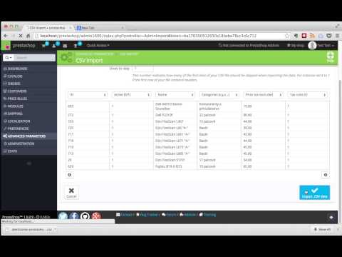 how to import csv prestashop
