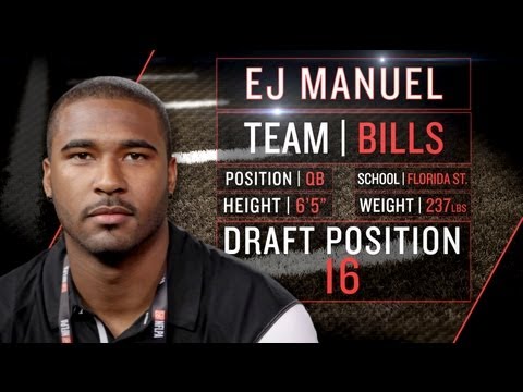 Bills' EJ Manuel on Doug Marrone's Playbook, OL gifts, sandwiches (2013 NFLPA Rookie Premiere)