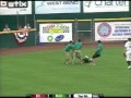 Madison Mallards Fan in Green Morph Suit Streaks