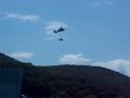 Blackhawk Helicopter lifts Police Helicopter