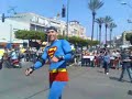 Superman on jumping stilts