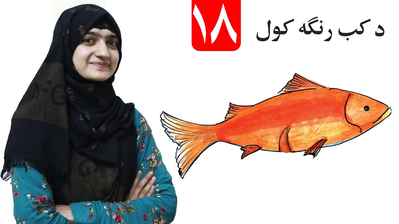 The Fish coloring - lesson 18 _ Arts Grade 1/ د کب رنگه کول - لومړی ټولګی- د رسم مضمون