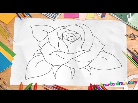 How to Draw a Rose – *NEW 2015* Easy step-by-step drawing lessons for kids