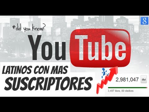 TOP 20 LATINOS CON MAS SUSCRIPTORES YOU TUBE