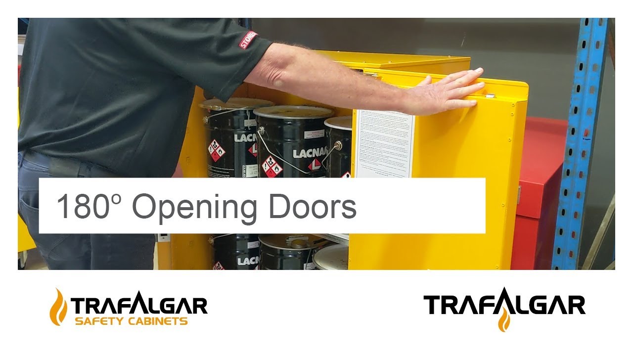 180 Degree Opening Doors - Trafalgar Dangerous Goods Cabinets