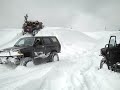 April 2011. We have had great snowfall all winter. There is 10-15 feet of snow with drifts way deeper. We had a great day playing in the deep soft snow.