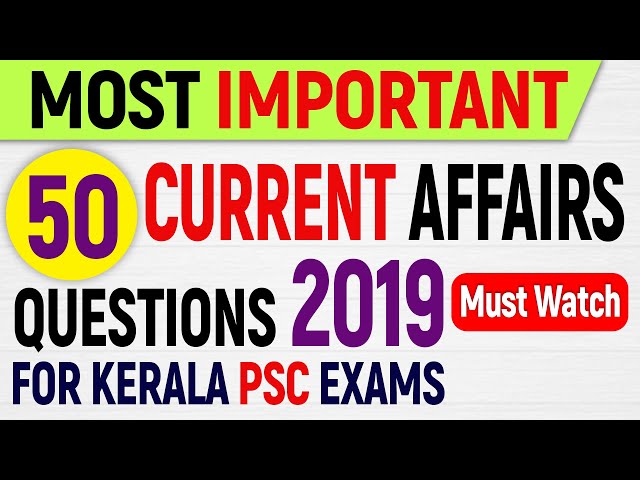 50 Important Current Affairs Questions