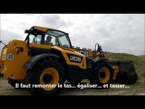 ensilage - Vidéo 2 de la 1ère journée d'ensilage du Gaec de l'Eldorado de Charmont S/Barbuise (Aube). Travail aux silos avec les JCB 536-70 et 531-70 qui égalisent et t...