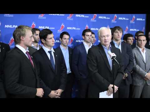 NHLPA - Don Fehr addresses the media following August 14th's CBA negotiations meeting and NHLPA alternate proposal presentation.