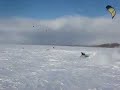 Snowkiting jump at Keswick, Ontario