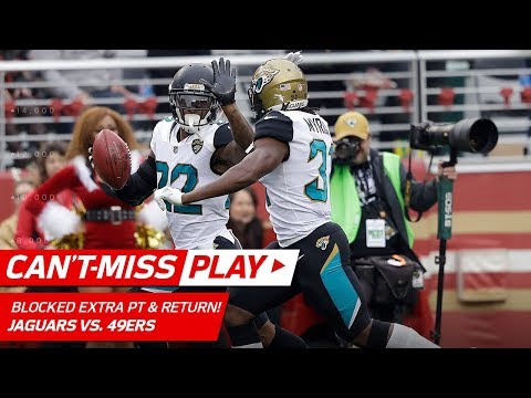 Video: Dontae Johnson's Pick 6, But Jags Block Extra Point & Return for 2 Pts | Can't-Miss Play | NFL Wk 16