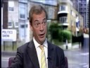 uk independence party leader nigel farage interviewed about the bank bailout and the new points based immigration system