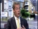 uk independence party leader nigel farage interviewed about the bank bailout and the new points based immigration system
