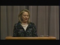 US Secretary of State Hillary Rodham Clinton delivers opening remarks at the Annual Department of State Holocaust Commemoration at the Department of State in Washington, DC on April 27, 2012. [Go to video.state.gov for more video and text transcript.]