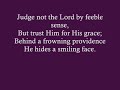 God Moves in a Mysterious Way God Moves in a Mysterious Way