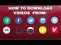 How to download videos from: Instagram, vidme, vimeo, vevo ,flicker ,vevo, Facebook, twitch....... How to download videos from: Instagram, vidme, vimeo, vevo ,flicker ,vevo, Facebook, twitch.......