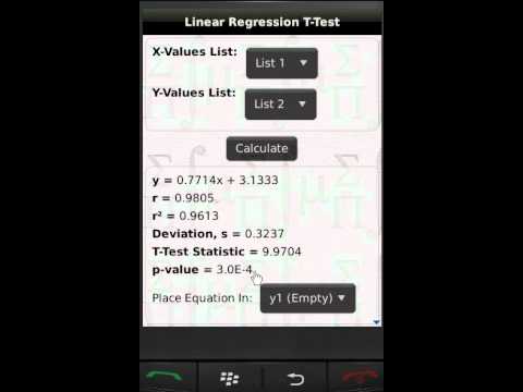 how to perform linear regression t test