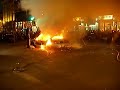 Burning Police Car Downtown Montreal 21st April!