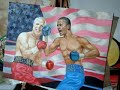 Obama portrait art work painting portrait in progress oil on canvas