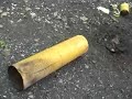 this shows what happens when you put a 6inch arial shell upside down in the mortar. this experiment was done by professionals and is very dangerous so i wouldn't recommend it to try this at home !