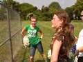 Delia and Rachel cheerleading