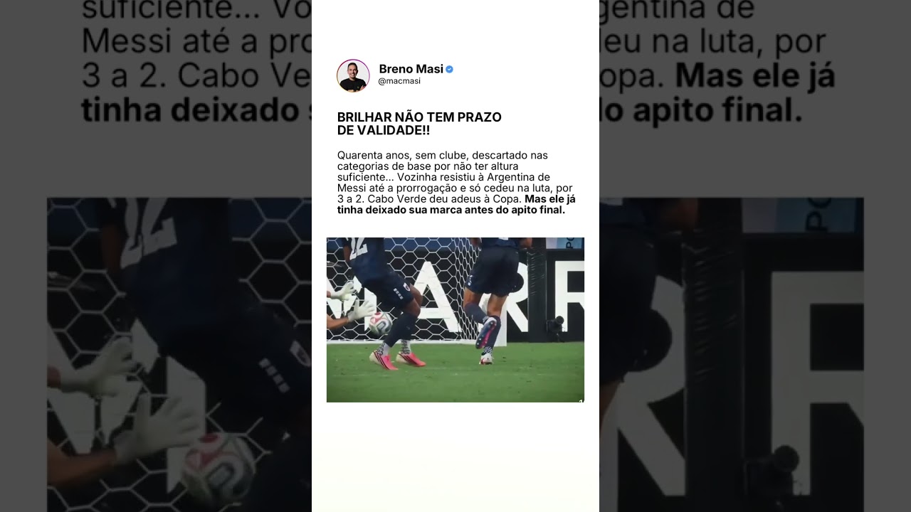 Vozinha tem 40 anos. Tá sem clube. Vinha de uma temporada na segunda divisão de Portugal, o #Shorts