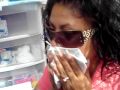 my mom piercing her toung