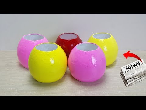 Easy flower vase making using newspapers | Fun Around