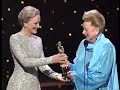 Deborah Kerr -- after six nominations -- is finally presented her long awaited film trophy honoring her 45-year career. The 72-year-old gets the award from Glenn Close.