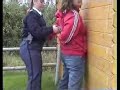 Policewoman arresting girl