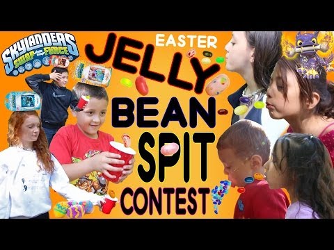 Skylanders Swap Force Easter Fun - Spitting Jelly Beans Contest (Eggtivities part 2 of 3)