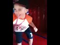 Jojo in the bouncy hut