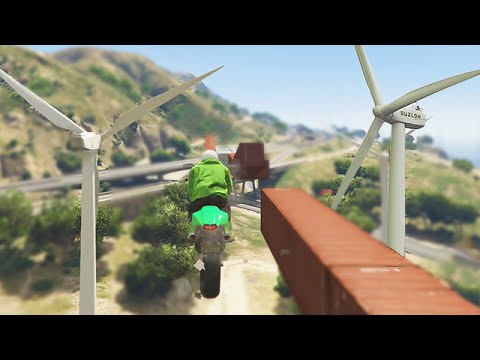 FLYING THROUGH SPINNING WINDMILLS! (GTA 5 Funny Moments)