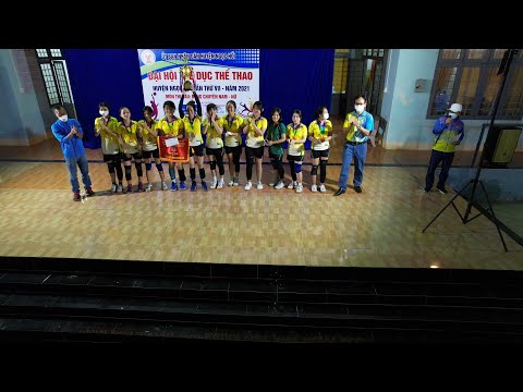 Khoảnh khắc đoạt chức vô địch bóng chuyền nữ Đại hội TDTT huyện Ngọc Hồi lần thứ VII
