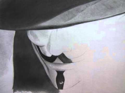 how to draw v from v for vendetta