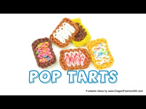 Rainbow Loom POP tarts charms - How to Loomless - Food Series Loom Bands tutorial