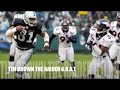 tim brown returns destroys the broncos with 11 catches for 173 yrds and 2td's this game vaulted the raiders into the wildcard position of the 1993-94 playoffs