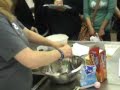 Jo Osborne shows us how to make a vegan Lemon Cheesecake for the launch of the Vegan Easy Challenge at World Vegan Day, Melbourne, 2009