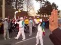 Lance Brown from CTV lights up cp24's Melissa Grelo's Torch at York Mills & Banbury