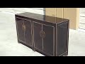 Click here to watch this video Black Chinese Moon Face Buffet Console Table Cabinet WK1914