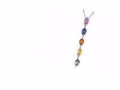 1 1/3 Carat Multi-Colored Sapphire 14K White Gold Pendant w/