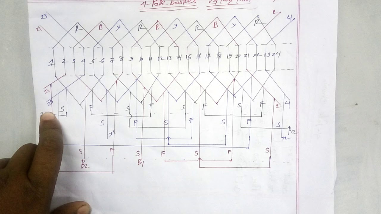 Three Phase Motor 4 Pole Basket Rewinding Diagram How To