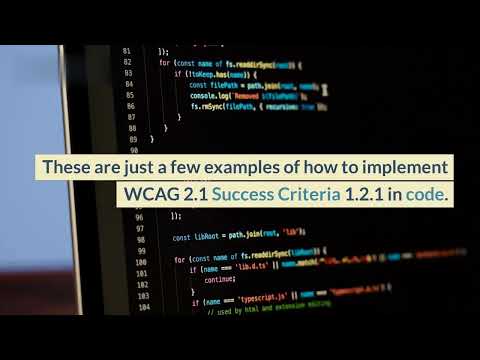 How to implement WCAG 2.1 Success Criteria 1.2.1 Audio-only and Video-only (Prerecorded) in code