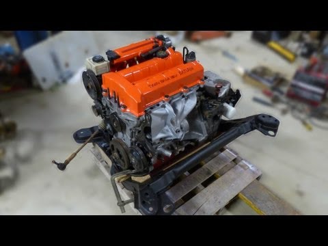 Saturn s-series powertrain assembly on subframe, engine & transmission