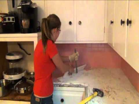 how to remove tile backsplash