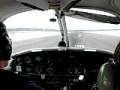 Single-engine plane bank and land in winter, Laconia NH